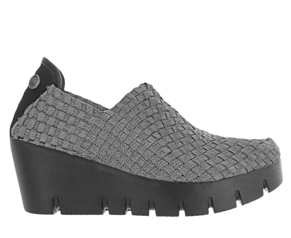 Bernie Mev Gem Wedge in Metallic Silver